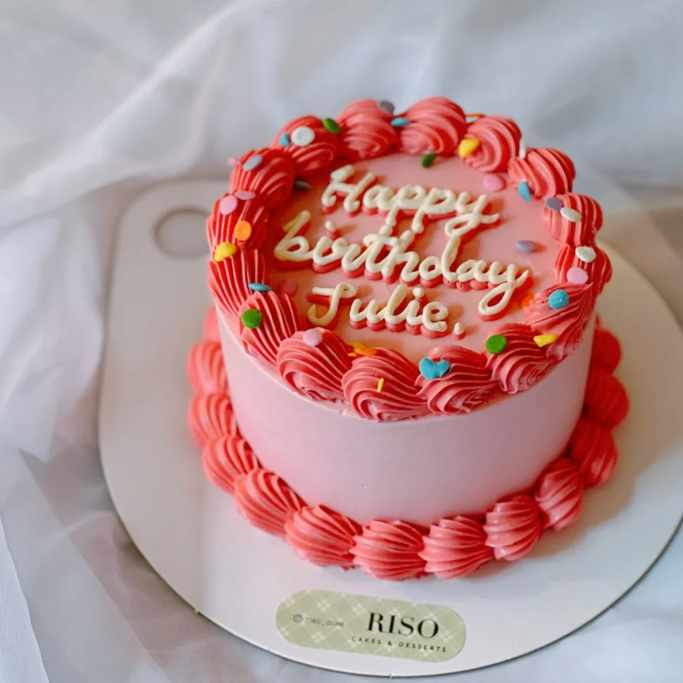 Simple Lettering Cake (Round/Heart) - Image 8