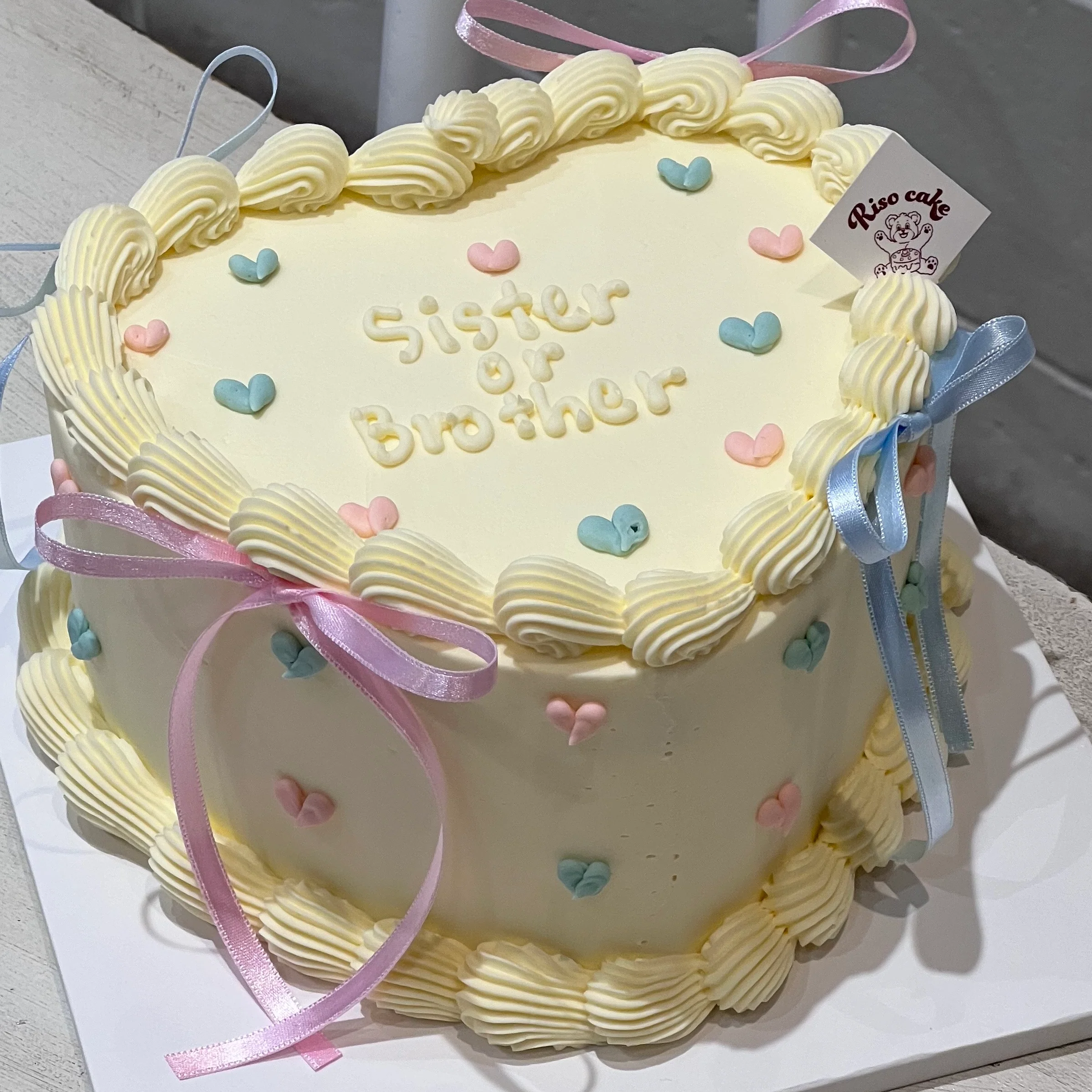 [Gender Reveal] Sister or Brother Cake (Round/Heart) - Image 2