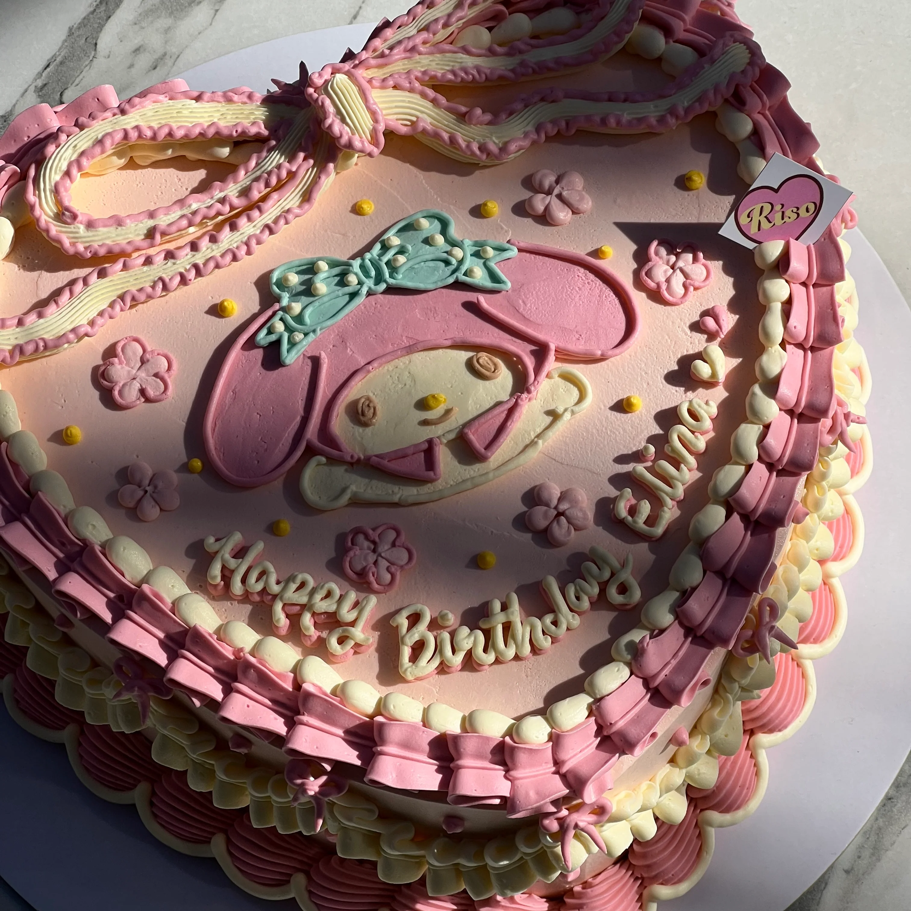 Ribbon My Melody Cake (Round/Heart) - Image 3
