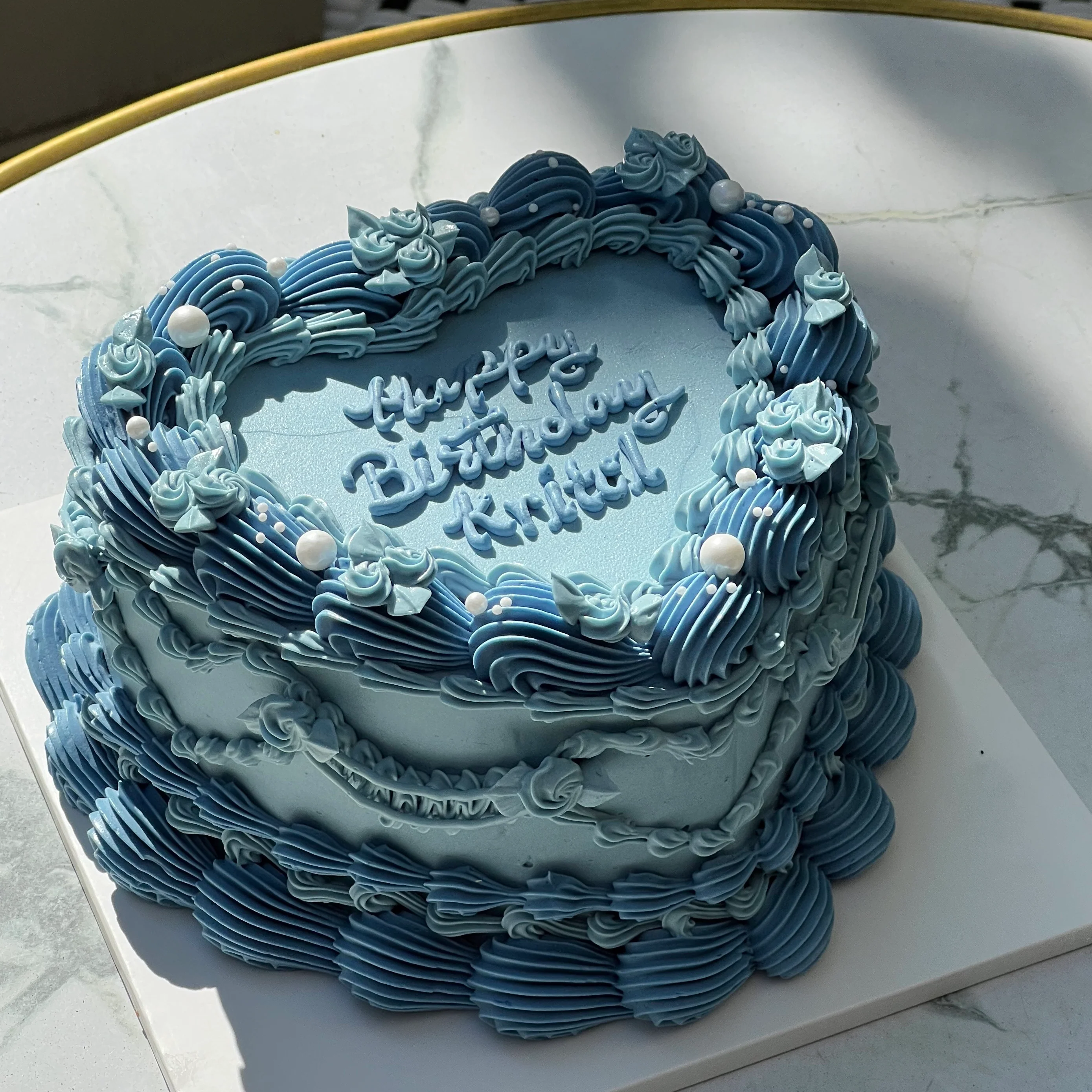 Rose Pearl Vintage Cake (Round/Heart) - Image 2