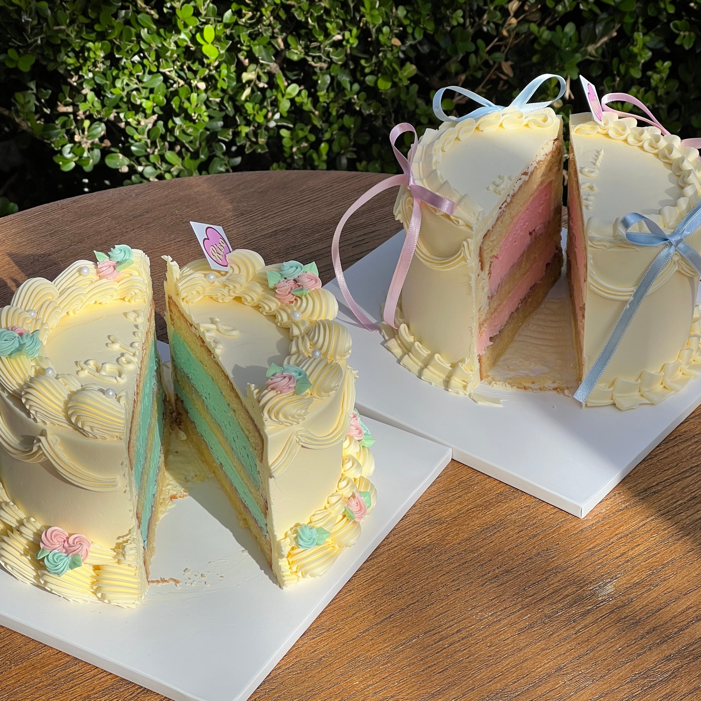 [Gender Reveal] Vintage Glitter Cake (Round/Heart) - Image 4