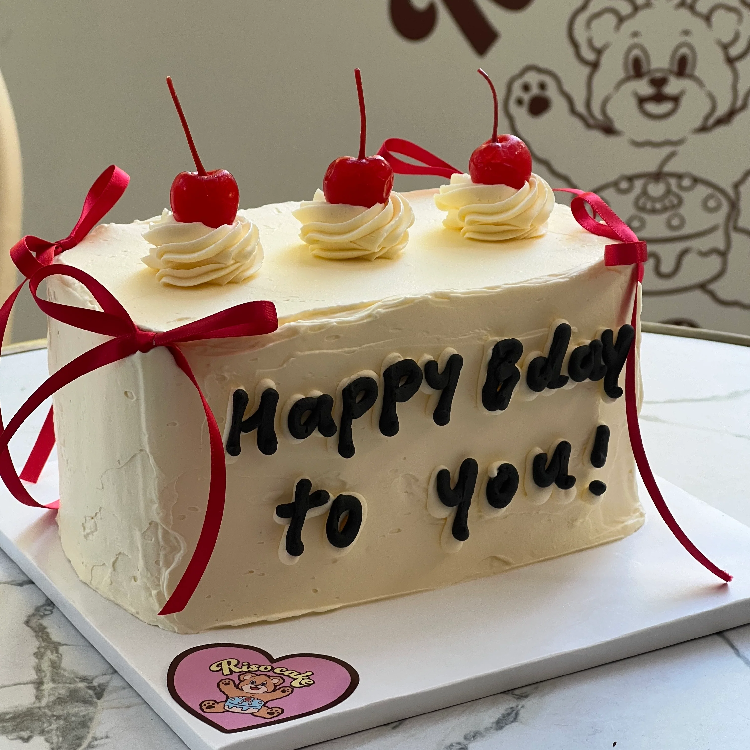 Vintage Cherry Rectangle Cake - Image 3