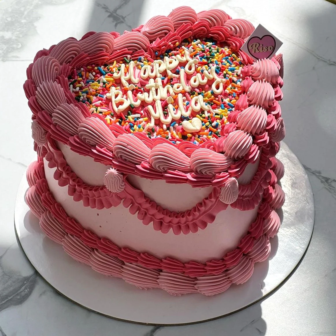 Vintage Sprinkle Cake (Round/Heart) - Image 2