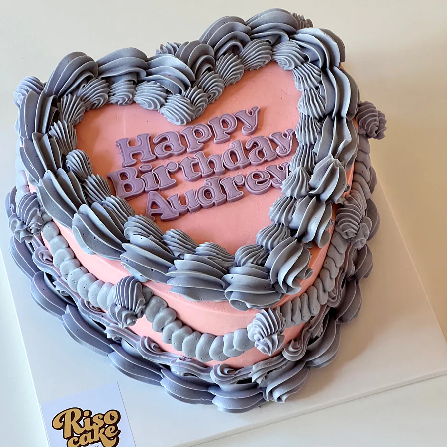 One Colour Text Cake (Round/Heart) - Image 2
